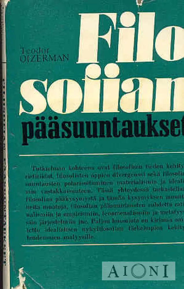 Filosofian Pääsuuntaukset Kirjat