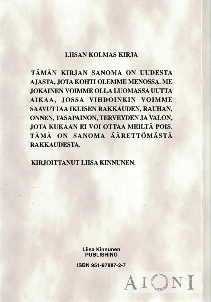 Liisan kolmas kirja – Ääretön rakkaus Kirjat