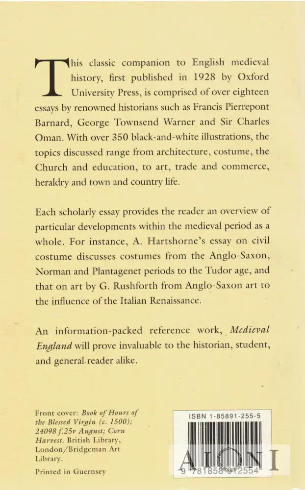 Medieval England Kirjat