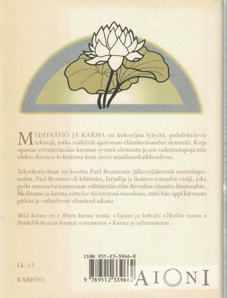 Meditaatio ja karma Kirjat