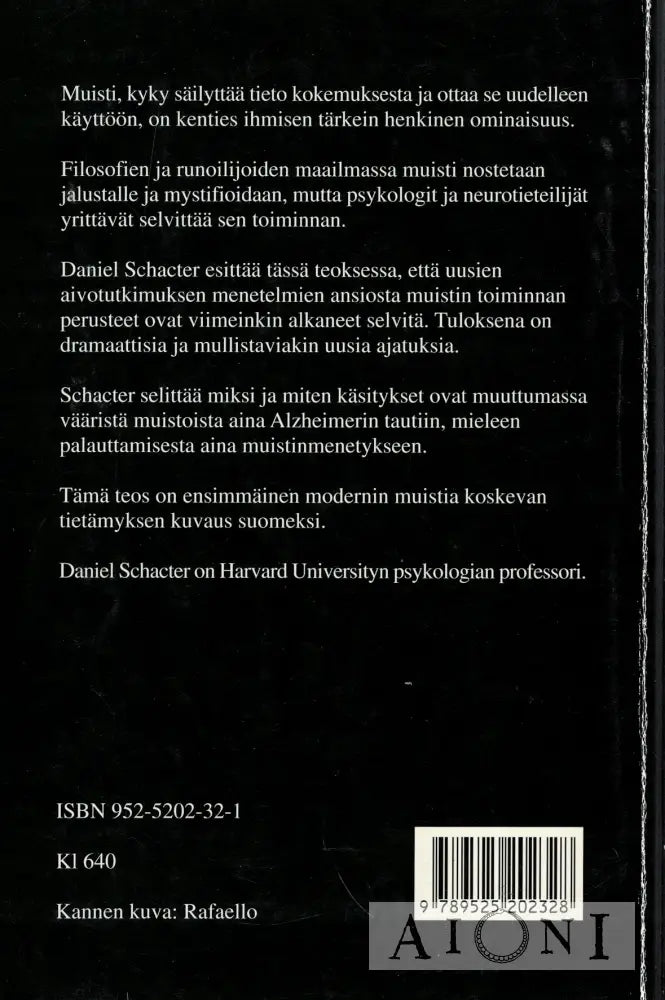 Muisti – Aivot mieli ja menneisyys Kirjat