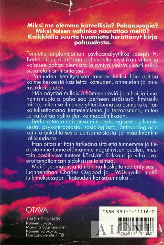 Pahan voima – Ihmisen ja kulttuurin yöpuoli Kirjat