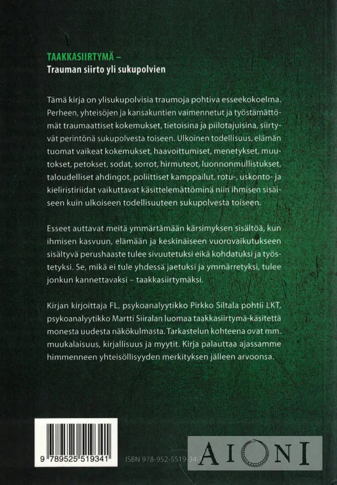 Taakkasiirtymä – Trauman siirto yli sukupolvien Kirjat