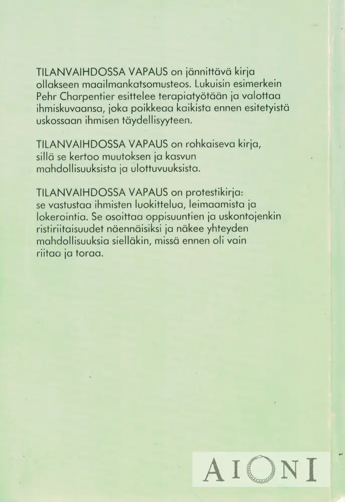 Tilanvaihdossa vapaus Kirjat