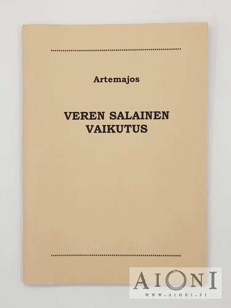 Artemajos: Veren salainen vaikutus – AIONI kirjakauppa & antikvariaatti